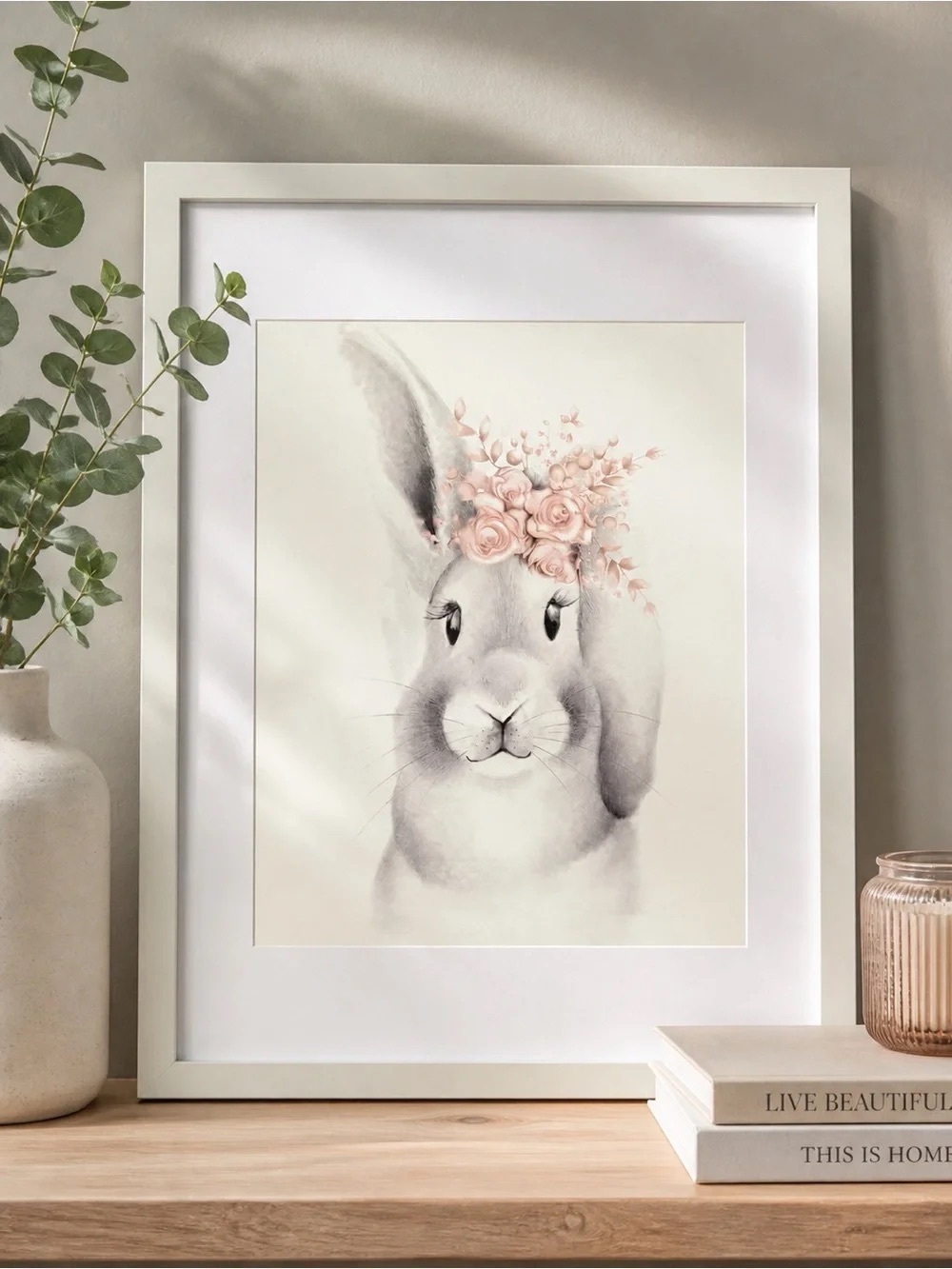 Hobby Lobby Floral Crown Bunny Wall Art